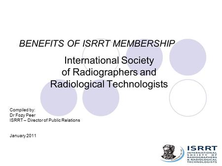 BENEFITS OF ISRRT MEMBERSHIP