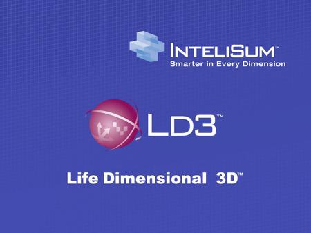 Life Dimensional 3D ™. Background t David Bailey, CEO (Founder of IOMEGA) t Robert Vashisth, CTO (CO-Founder of ISI) t Stan Coleby, V.P. of Engineering.