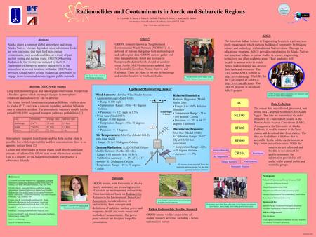 Loda Griffeth collects lichen and soil samples along the Seward Highway. Radionuclides and Contaminants in Arctic and Subarctic Regions M. Cysewski, R.