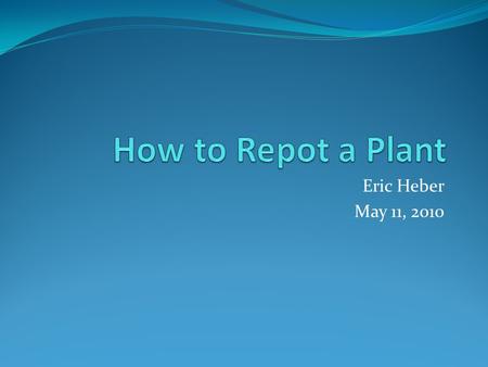 Eric Heber May 11, 2010. Table of Contents i. Introduction i. Purpose.............................................................................................................