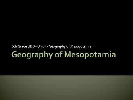 Geography of Mesopotamia