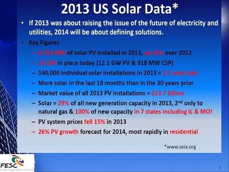 1. 2 Florida’s Average Residential Electricity Rate 2 Utility Solar Cheaper than GCC in 2015 Adapted from Lazard’s Levelized Cost of Energy Analysis Version.