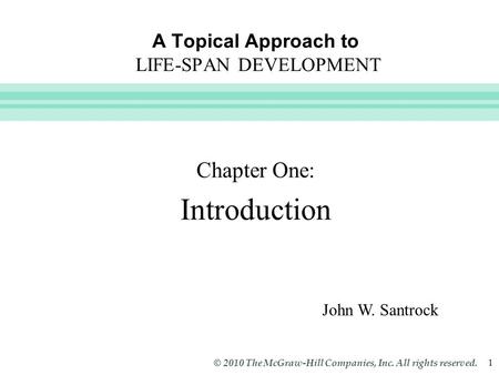 A Topical Approach to LIFE-SPAN DEVELOPMENT