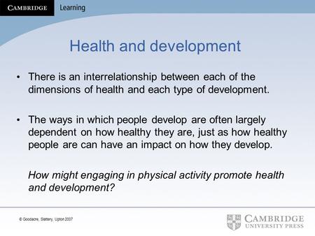 Health and development