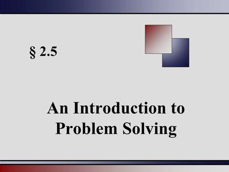 An Introduction to Problem Solving