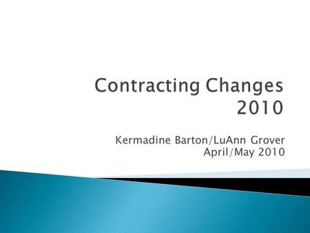 Kermadine Barton/LuAnn Grover April/May 2010.  Ben McGrane: Program Lead & Aviation  Kermadine Barton: Water Handling (Engines and Tenders, Mechanics.