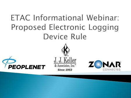  Thomas Bray Senior Editor, Transportation Management J. J. Keller & Associates, Inc.  Elise Chianelli Product Manager Safety & Compliance PeopleNet.