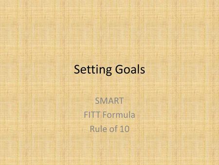 SMART FITT Formula Rule of 10