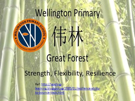 Strength, Flexibility, Resilience Ref:  learning.blogspot.sg/2005/01/resilience-abilty- to-bounce-back.htmlhttp://leading- learning.blogspot.sg/2005/01/resilience-abilty-