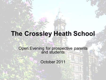 The Crossley Heath School Open Evening for prospective parents and students October 2011.