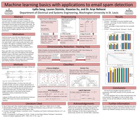 Lydia Song, Lauren Steimle, Xiaoxiao Xu, and Dr. Arye Nehorai Department of Electrical and Systems Engineering, Washington University in St. Louis Email.