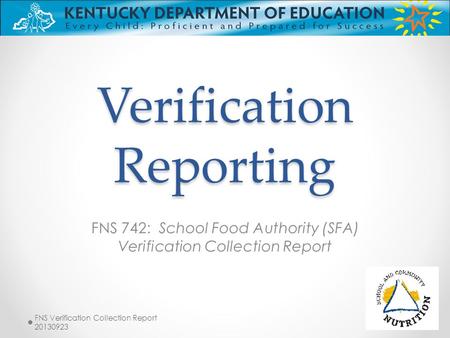 Verification Reporting