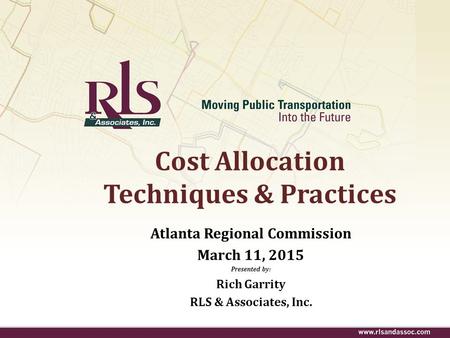 Cost Allocation Techniques & Practices