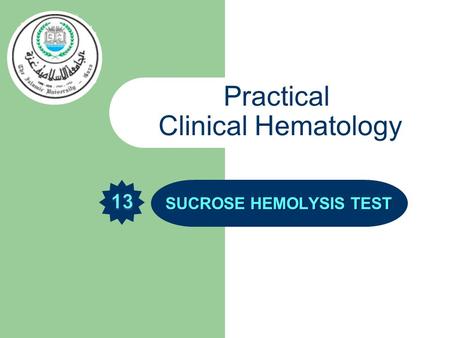 SUCROSE HEMOLYSIS TEST