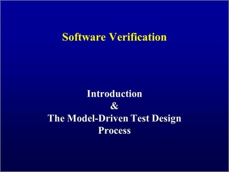 Software Verification