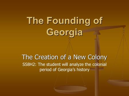 The Founding of Georgia