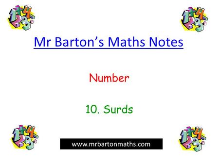 Mr Barton’s Maths Notes