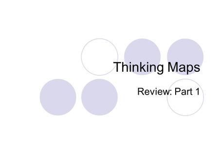 Thinking Maps Review: Part 1. Circle BubbleDouble Bubble Thinking Maps brainstormdescribe compare & contrast Tree categorize define classify.