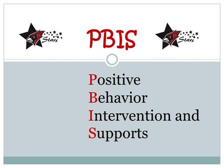 PBIS Positive Behavior Intervention and Supports.