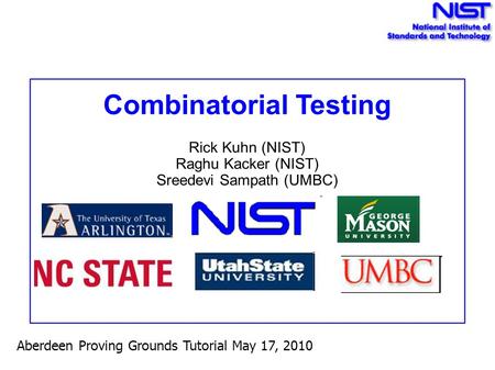 Combinatorial Testing