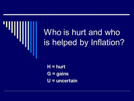 Who is hurt and who is helped by Inflation?