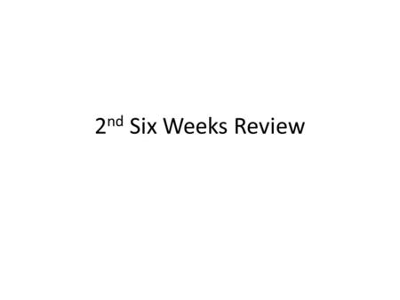 2 nd Six Weeks Review. Photosynthesis converts ____ energy into ______energy. Photosynthesis converts light energy into chemical energy.