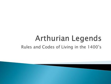 Rules and Codes of Living in the 1400’s. Focus on The Men  Describe the scene in the painting – What do you see, what is going on, describe the setting.