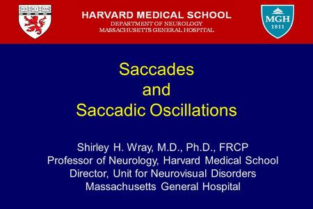 Saccades and Saccadic Oscillations