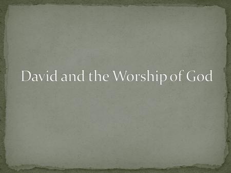 1 Chron. 15: Celebration of Ark coming to Jerusalem Singers, Musicians Trumpeters Overall musical leader 1 Chron. 16: Established permanent post of people.