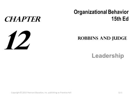 Organizational Behavior 15th Ed