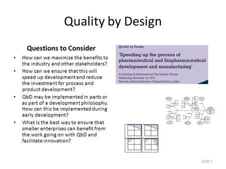 Quality by Design Questions to Consider