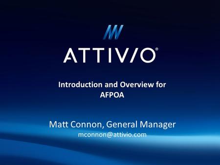 Introduction and Overview for AFPOA