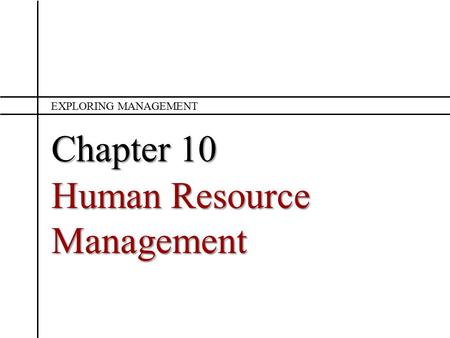 Human Resource Management