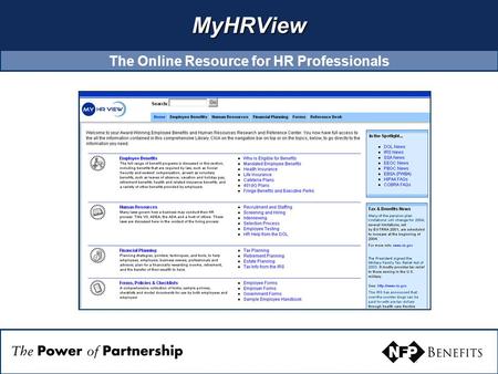 MyHRView The Online Resource for HR Professionals.