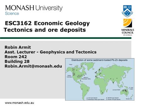 ESC3162 Economic Geology Tectonics and ore deposits