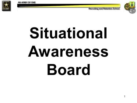 1 Situational Awareness Board. 2 Action Communicate a Situational Awareness Update.