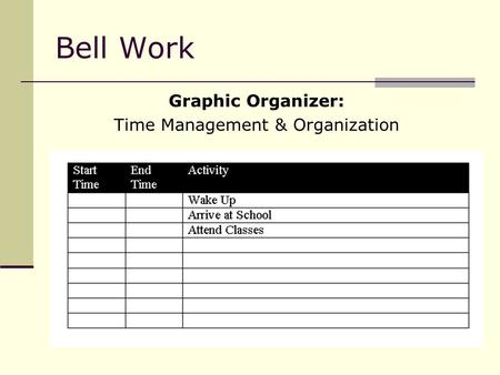 Time Management & Organization