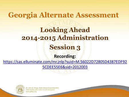 Georgia Alternate Assessment