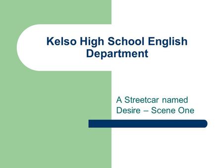 Kelso High School English Department