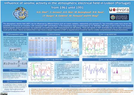 The atmospheric electric field (AEF) can be influenced by different factors such as cosmic radiation, radioactivity and aerosols [1]. Two innovative works.