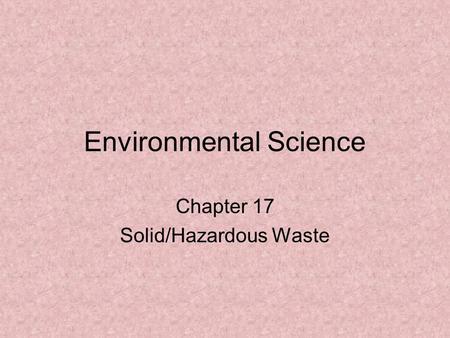 Environmental Science