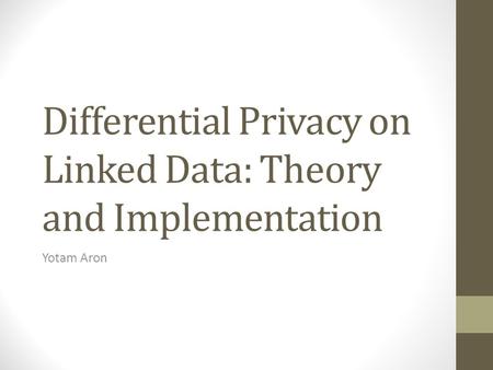 Differential Privacy on Linked Data: Theory and Implementation