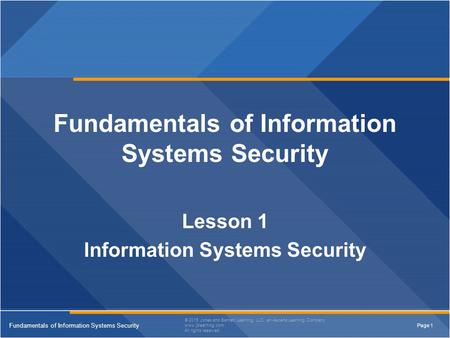 Fundamentals of Information Systems Security