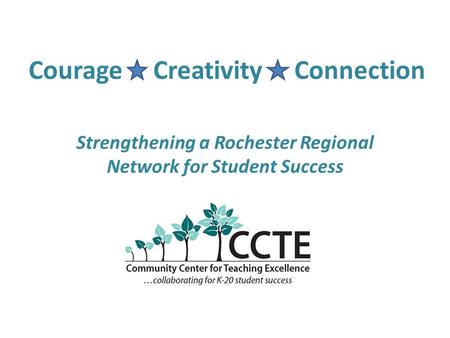 Courage Creativity Connection Strengthening a Rochester Regional Network for Student Success.