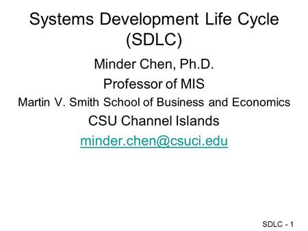 Systems Development Life Cycle (SDLC)