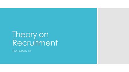 Theory on Recruitment For Lesson 15. Business Costs  Some sources of finance will be available as soon as the business starts up  Some sources are only.