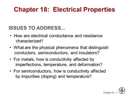 Chapter 18: Electrical Properties