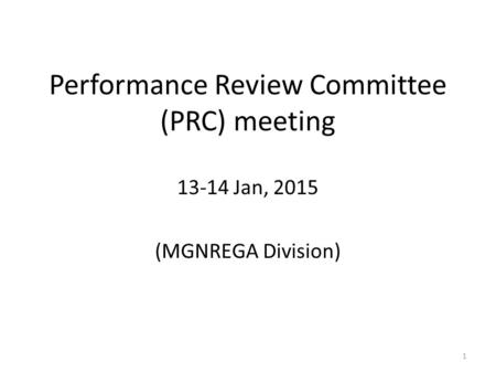 Performance Review Committee (PRC) meeting