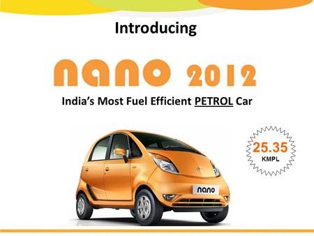 Introducing India’s Most Fuel Efficient PETROL Car 25.35 KMPL.