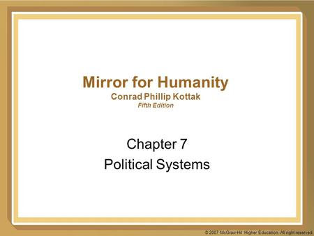 Mirror for Humanity Conrad Phillip Kottak Fifth Edition